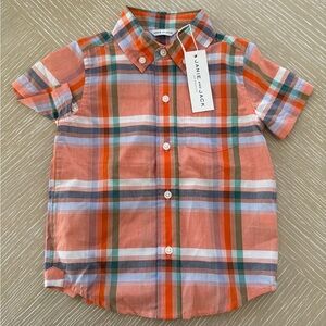 Janie and Jack Orange Plaid Kids Shirt